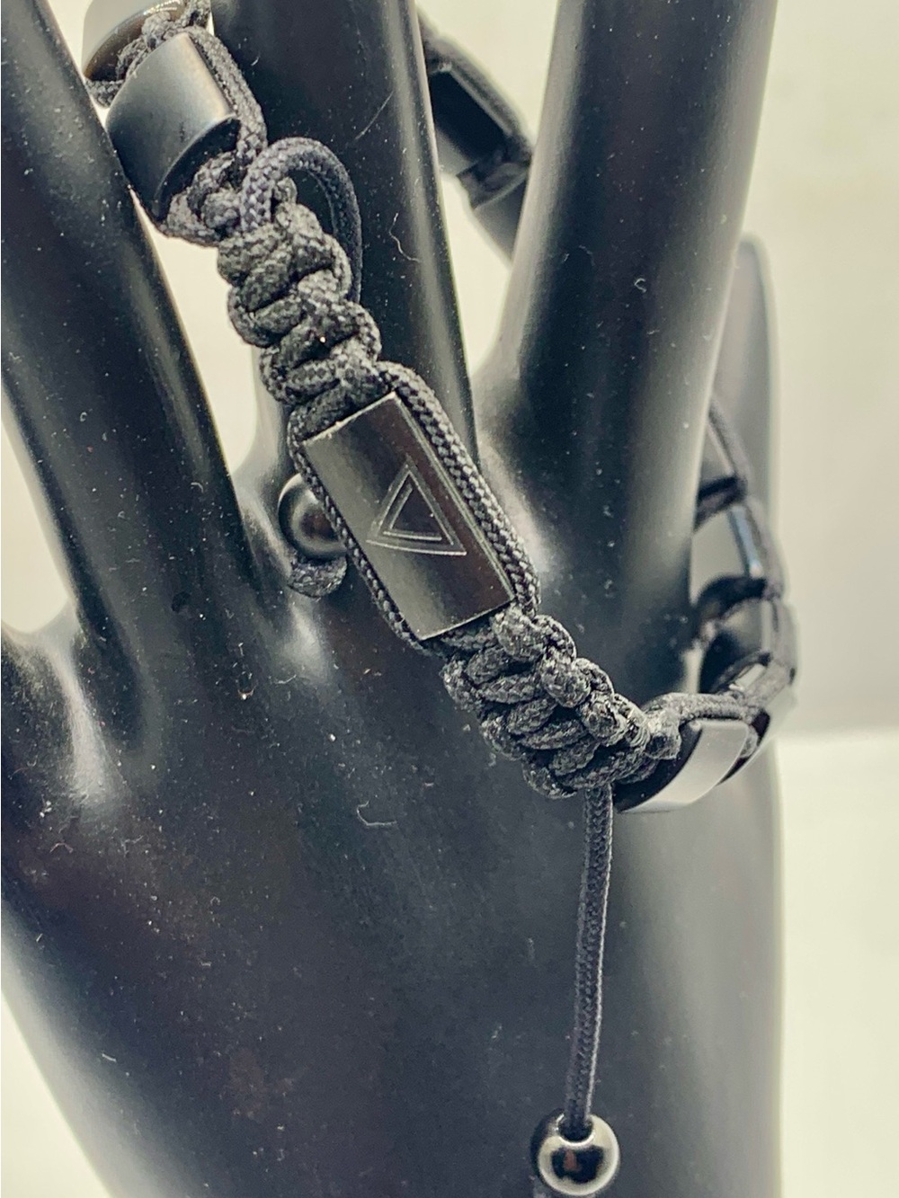 Triangle Logo Mamssion Black Paracord Strap for Men Bags